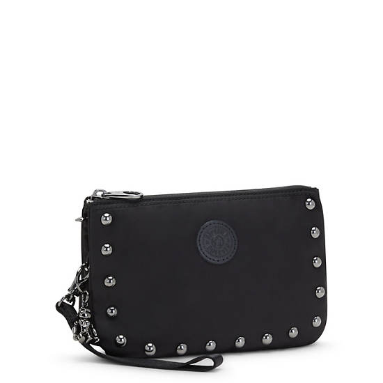 Kipling Creativity Extra Large Metallic Wristlet Bags Opulent Black Stud | AU 2064FD